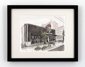 Watercolor painting of Don't Look Back Triple in Richmond Virginia