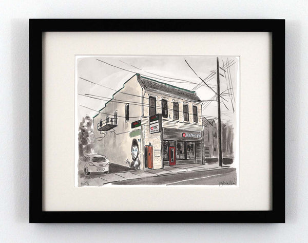 Watercolor painting of RIchmond Virginia's Edo Squid restaurant 