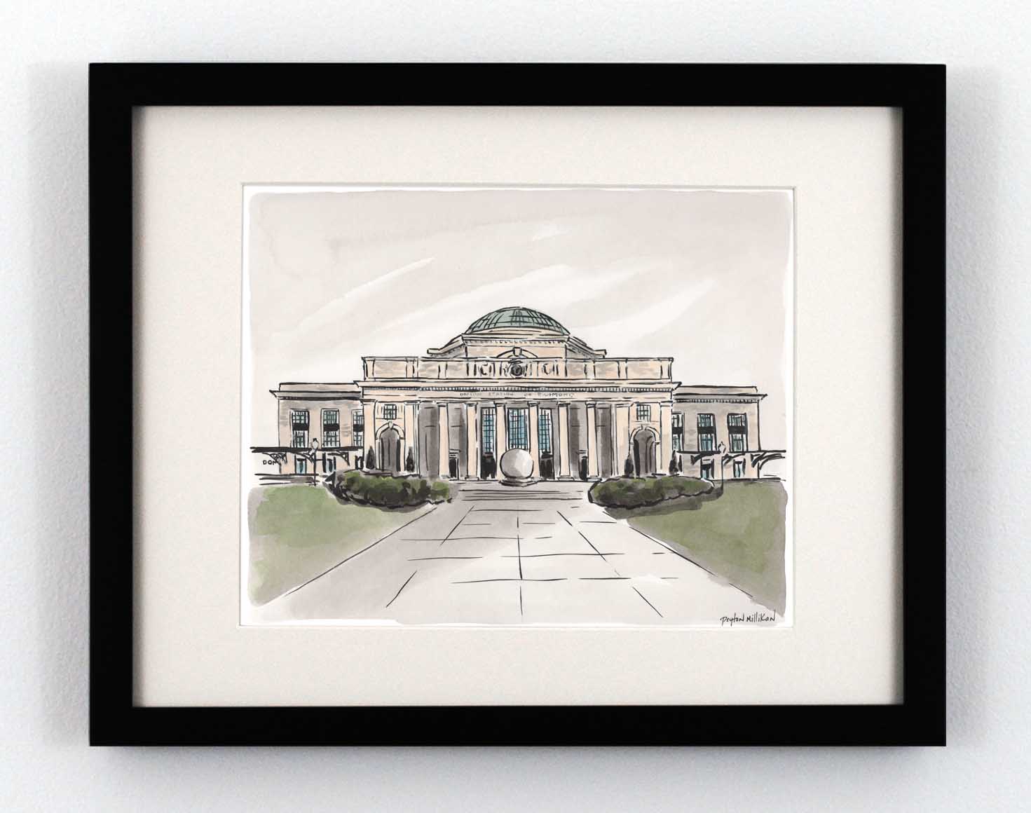 Watercolor painting of The Science Museum in Richmond, Virginia
