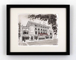 Watercolor painting of the National music venue in Richmond, Virginia