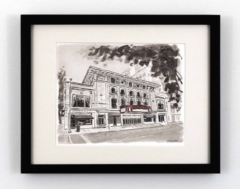 Watercolor painting of the National music venue in Richmond, Virginia